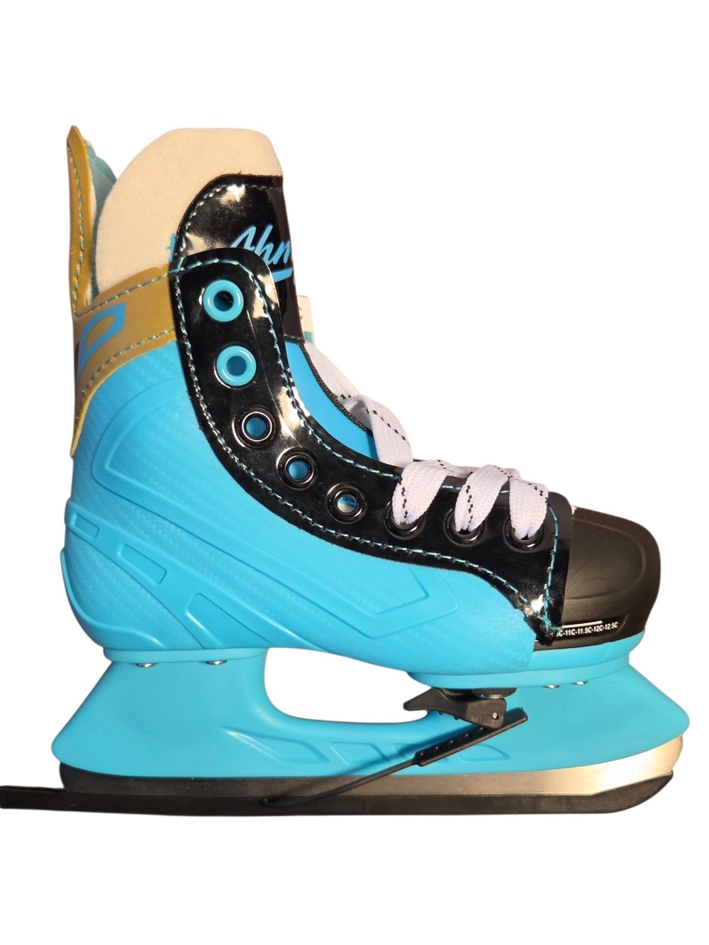 AmyLion Adjustable Youth Ice Hockey Skates Black/Blue Size 10C-12.5C ** - Picture 4 of 11